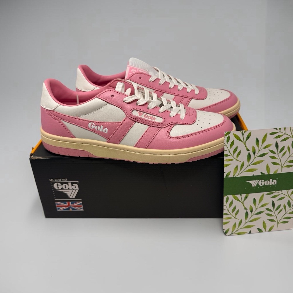 Gola Hawk II Leather Sneakers White Sea Pink Anthropologie Exclusive Sz 8 NIB